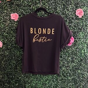 Zadig & Voltaire Black Sweatshirt with Gold 'Blonde Bestie' Graphic